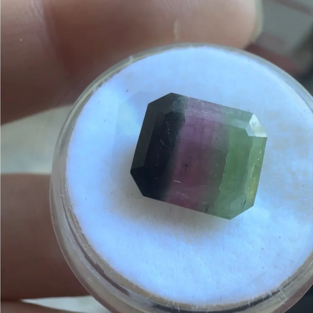 3.10ct genuine  Tri color watermelon tourmaline  loose in gem jar$1002 - Picture 3 of 8